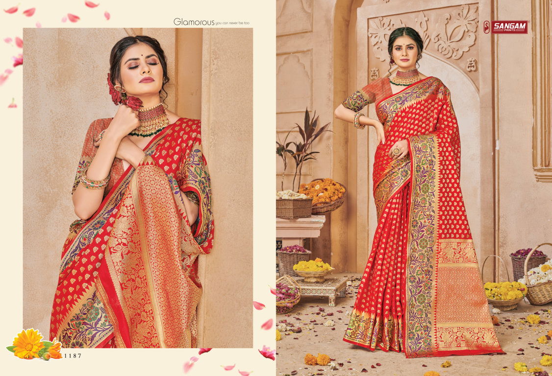 Sangam Aarushi Silk Banarasi Heavy Festive Wear Designer Saree Collection